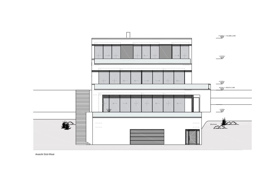 Neubau eines Einfamilienhauses mit Tiefgarage