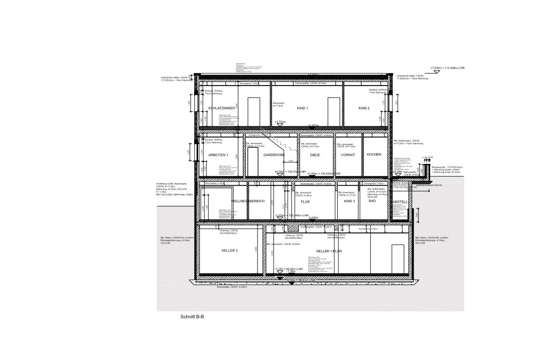 Neubau eines Einfamilienhauses mit Tiefgarage