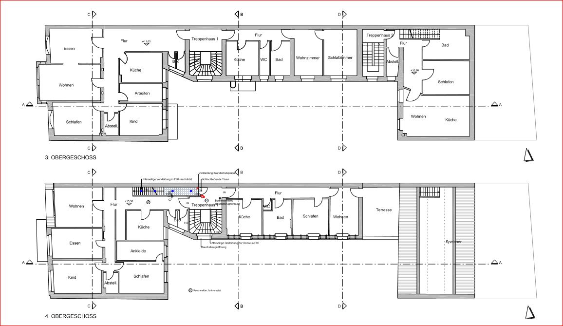 Umbau und Sanierung eines denkmalgeschützten Stadthauses, Ausbau des Dachgeschosses und einer ehemaligen Ofenbauwerkstatt