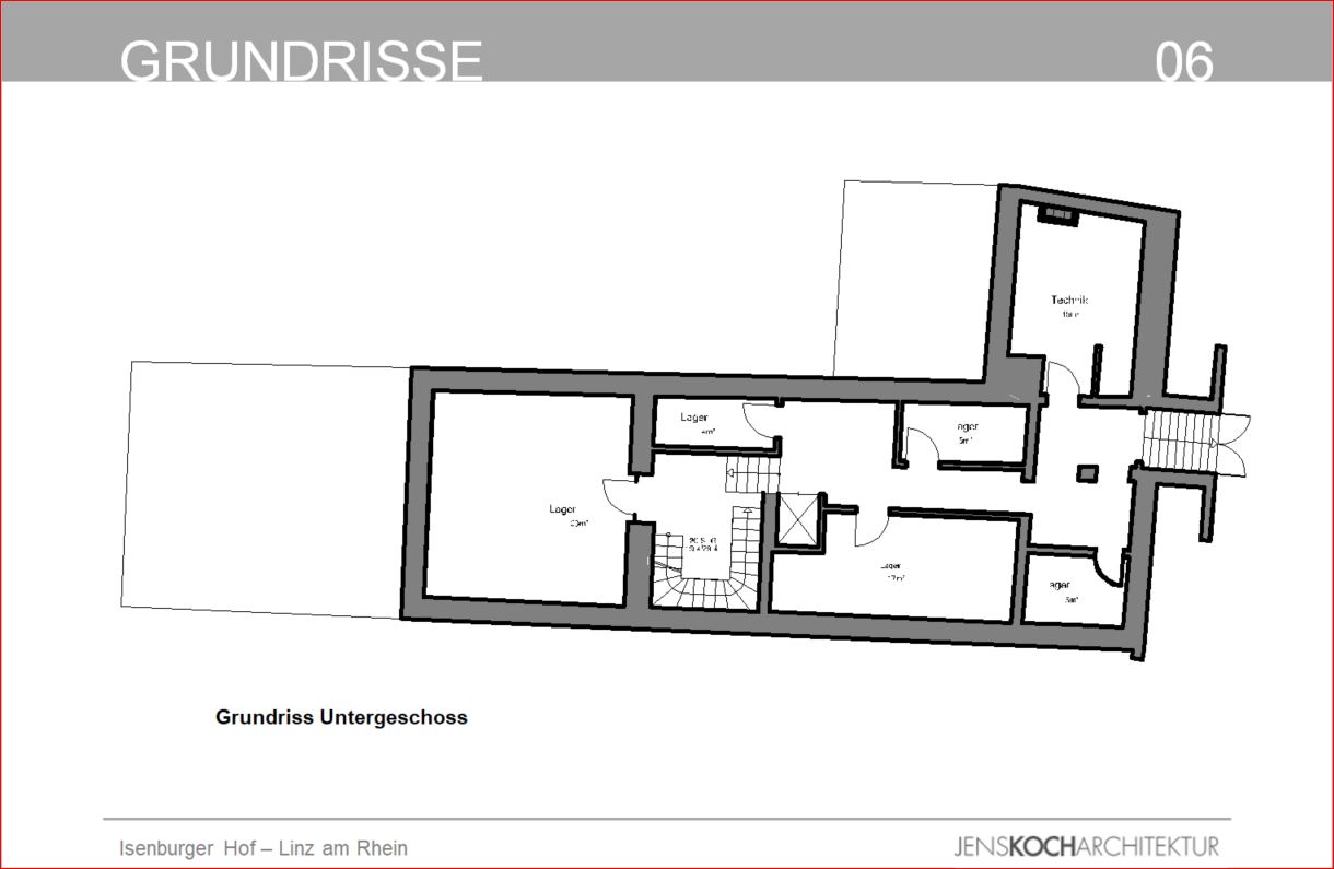 Konzept zum Umbau einer denkmalgeschützten barocken Villa und eines Fachwerkhauses am Isenburger Hof