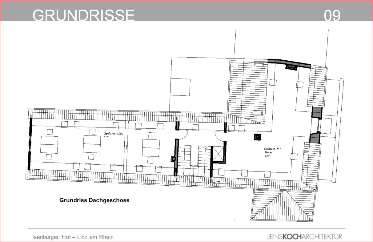 Konzept zum Umbau einer denkmalgeschützten barocken Villa und eines Fachwerkhauses am Isenburger Hof