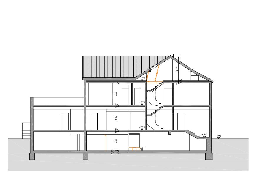 Umbau einer Werkstatt zu Wohnzwecken, Ausbau des Dachgeschosses