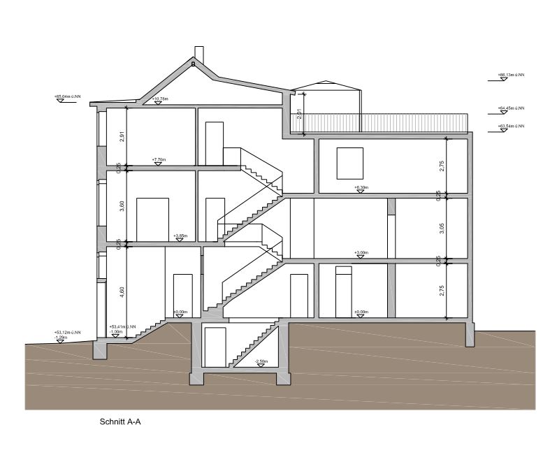 Errichtung einer Dachterrasse, eines Pavillons und eines Balkons, Sanierung der Fassade