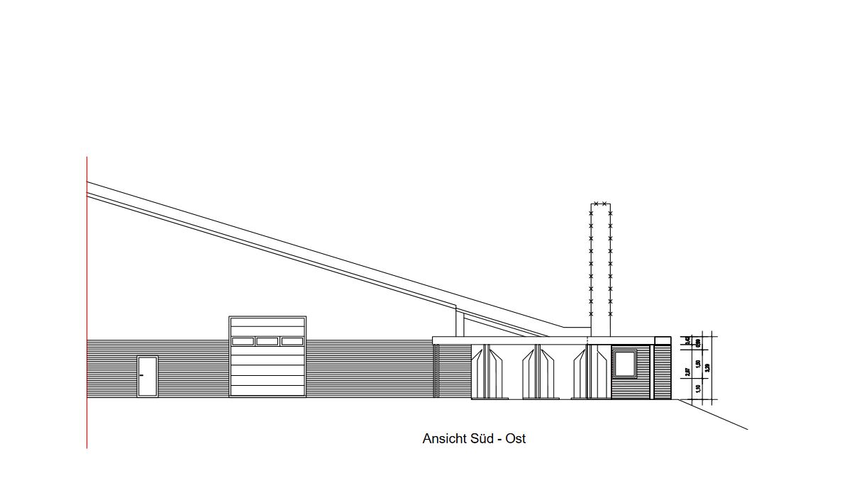 Errichtung eines Anbaus an eine Lagerhalle