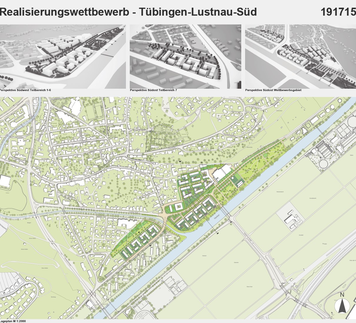 Wettbewerb: Entwicklung einer Wohnsiedlung am Neckar